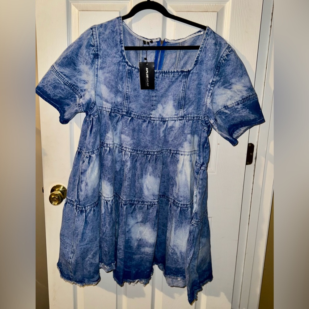 *New* XPluswear Blue Denim Short Sleeve Dress